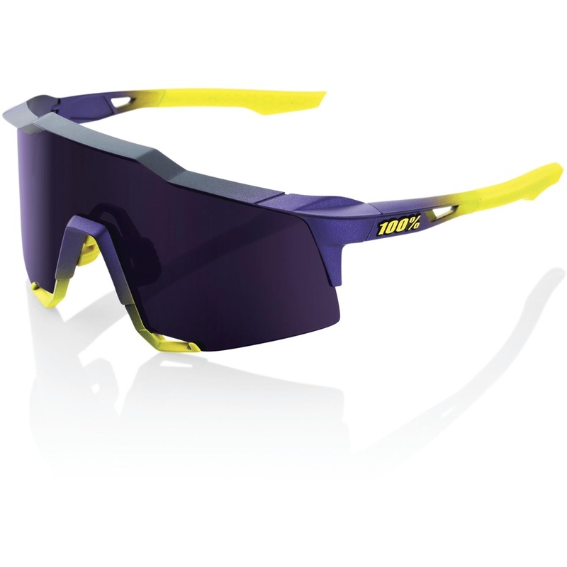 100% Speedcraft Sunglasses Matte Metallic Digital Brights – Dark Purple Lens