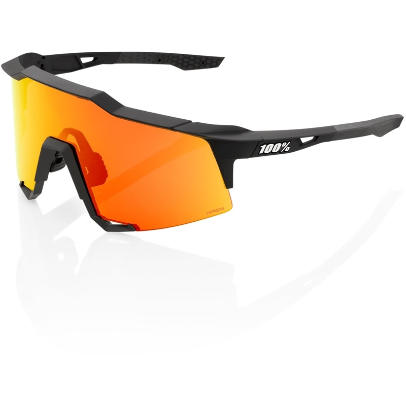 100% Speedcraft Sunglasses Soft Tact Black – HiPER Red Multilayer Mirror Lens