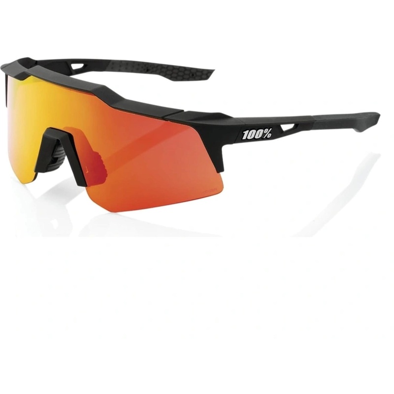 100% Speedcraft XS Sunglasses Soft Tact Black – HiPER Red Lens