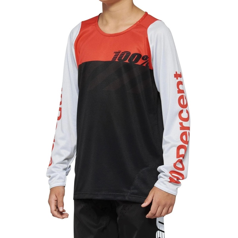 100% R-Core Youth Jersey Racer Black/Red SM