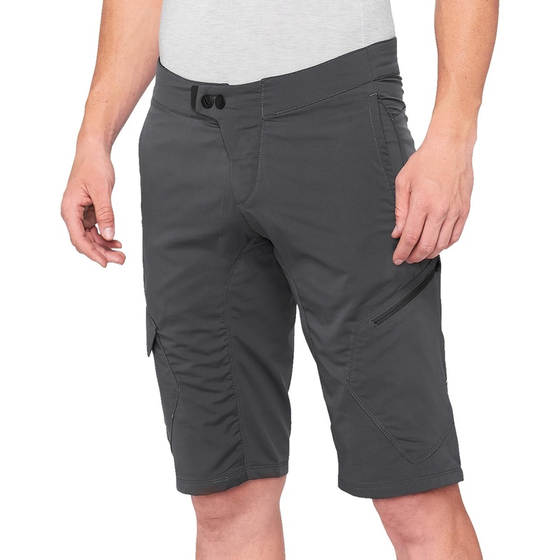100% Ridecamp Shorts Charcoal Size – 30