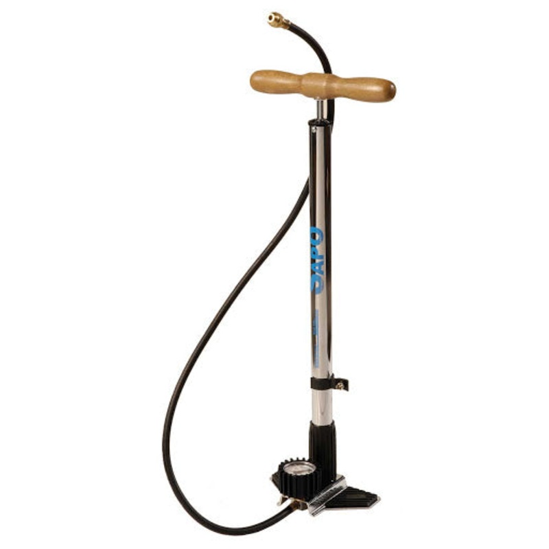 Floor Pump Ok Full C/Shaop and Crome Gomma Protection C/wooden handle 12 bar/180 psi