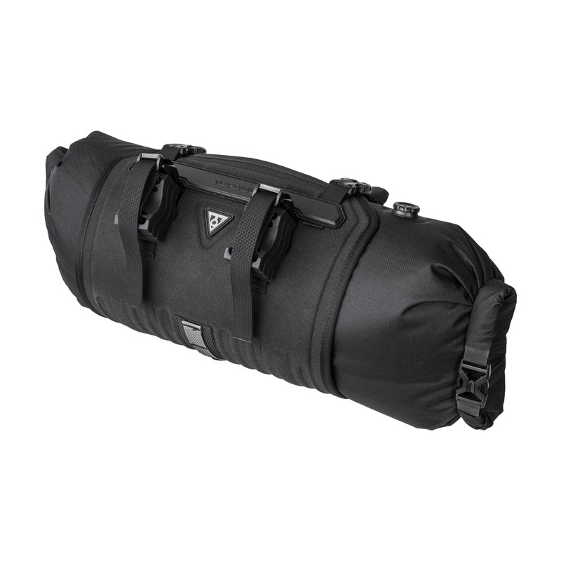 Bag at the Topaak Frontloader 8L Waterproof handlebar with velcro straps and black buckles Black