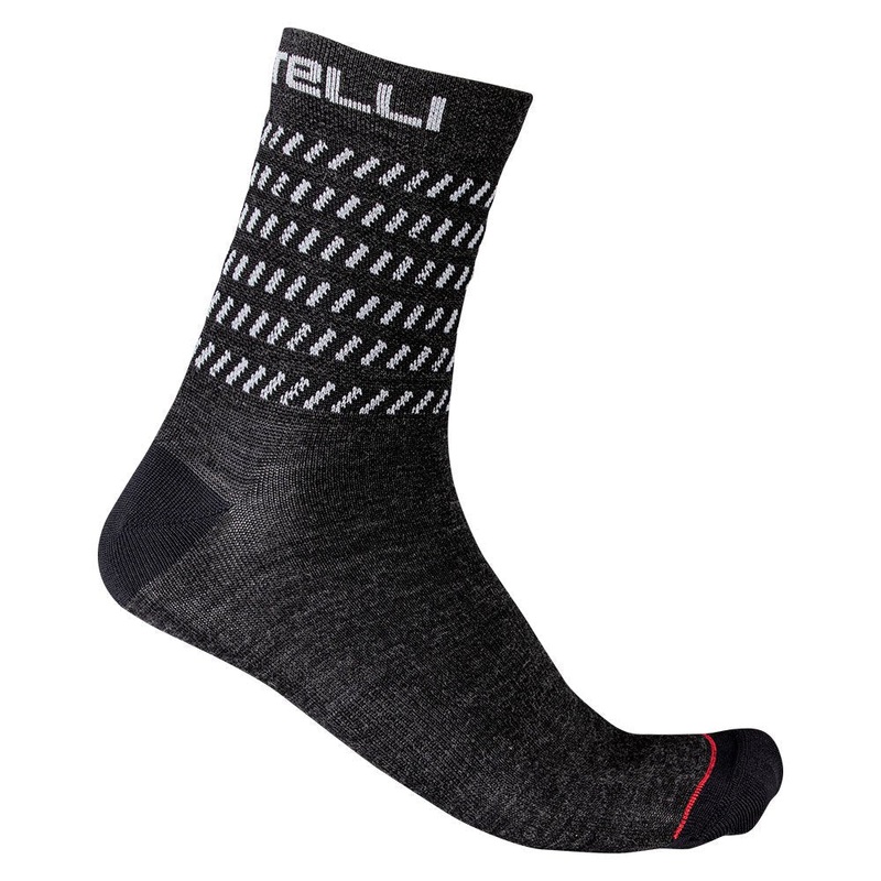 Castelli Calzini Go 15 Dark Gray/White S/M
