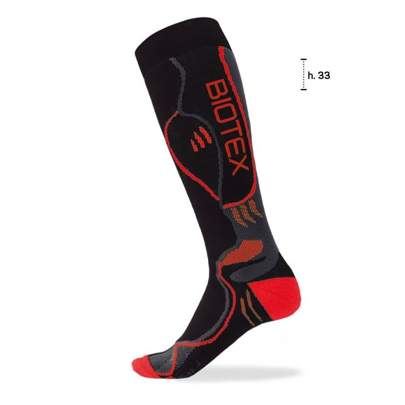 Long thermal biotex sock Black/ red S