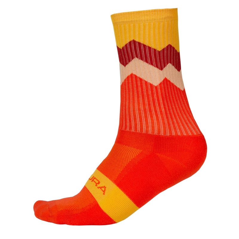 ENDUR JAGGED SOCKS Paprika S-M