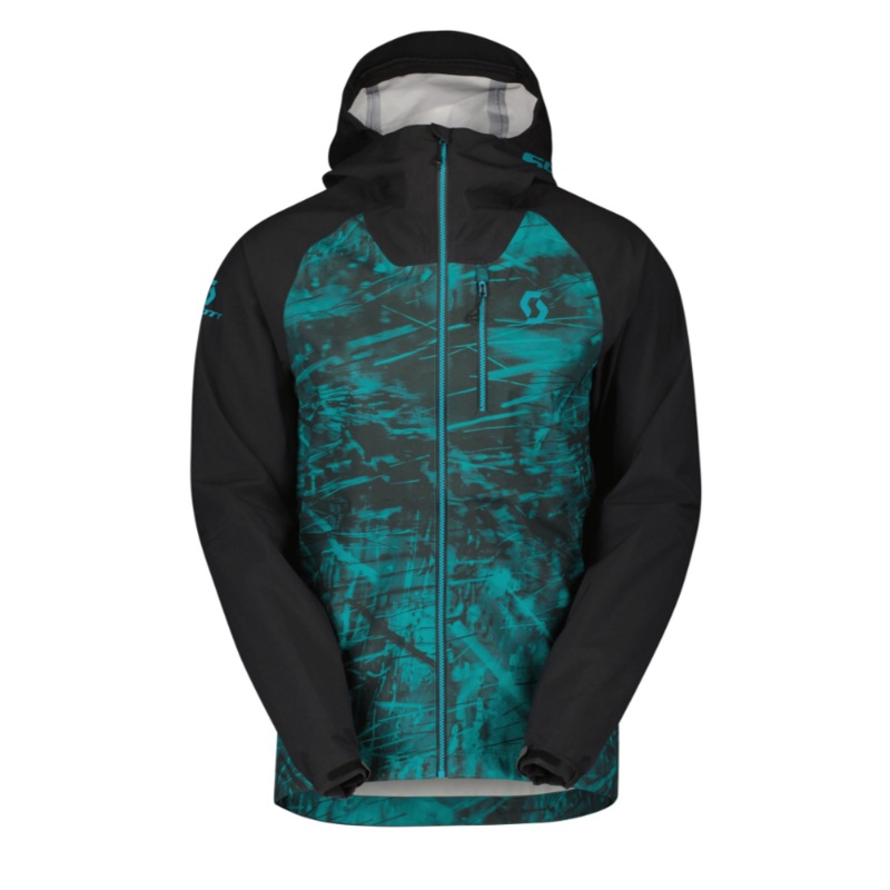 Men’s jacket Scott Trail Storm Waterproof Black – Winter Green M
