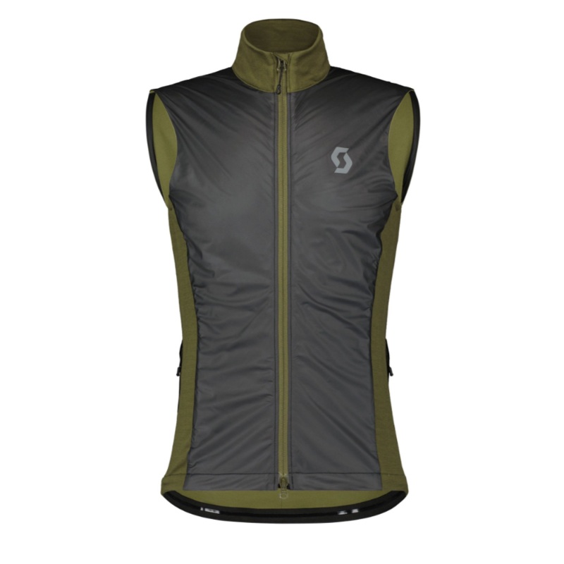 Men’s vest Scott Gravel Warm Merino Fir Green – Black M