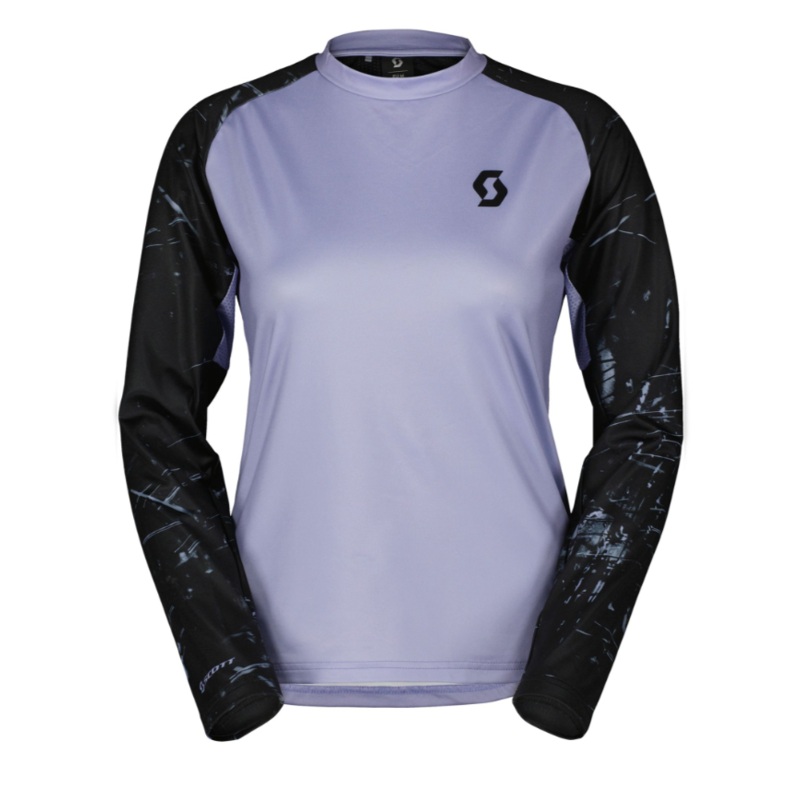 Women’s shirt with long sleeves Scott Trail Storm Heather Purple – Black M