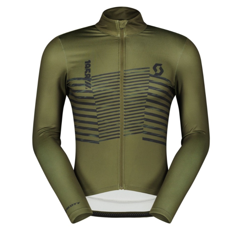 Men’s shirt with long sleeves Scott RC TEAM Warm Graphics Fir Green M