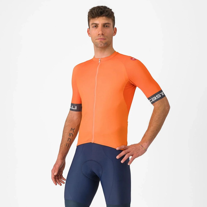 Castelli Jersey Entry VI 2024 Brilliant Orange / Dark Gray-Ivory M