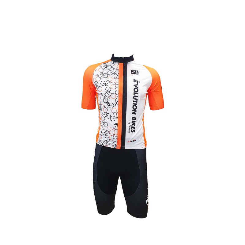 Evolution Bikes 2024 summer outfit Orange-white-black S