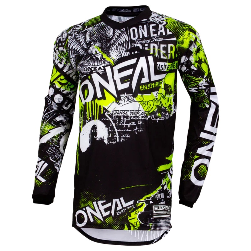 MTB O’NEAL ELEMENT Attack shirt Black/fluorescent yellow S