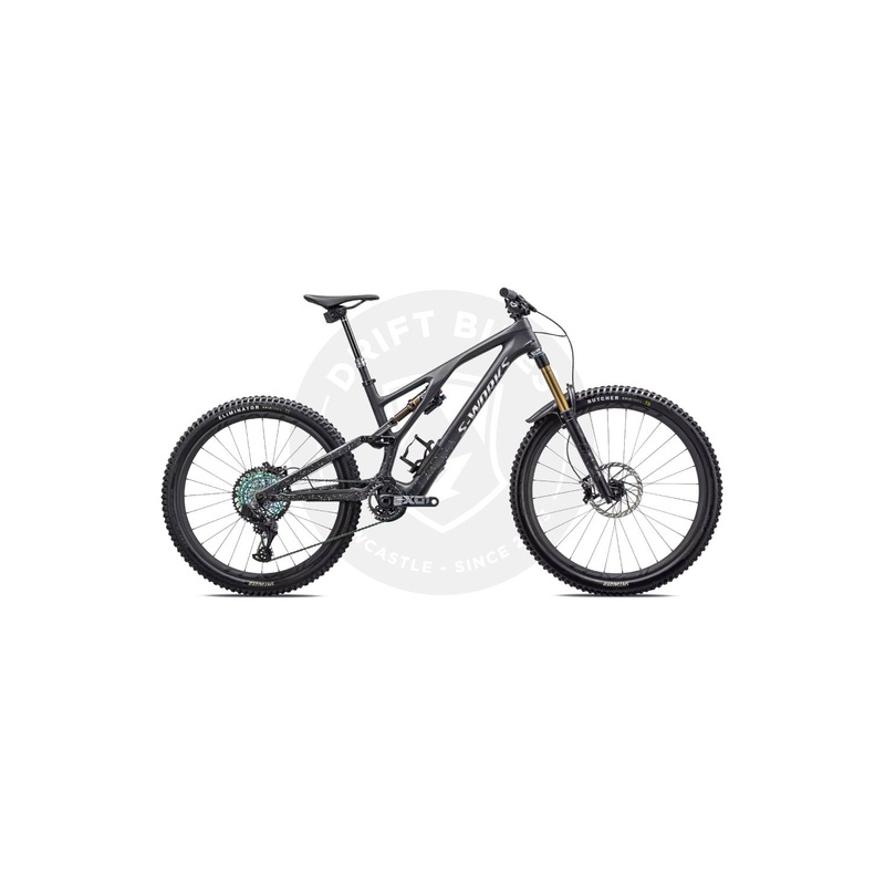 Specialized 2023 S-WORKS Stumpjumper Evo SATIN CARBON/BRUSHED LIQUID BLACK METAL/LIMESTONE/BRUSHED CHROME S4