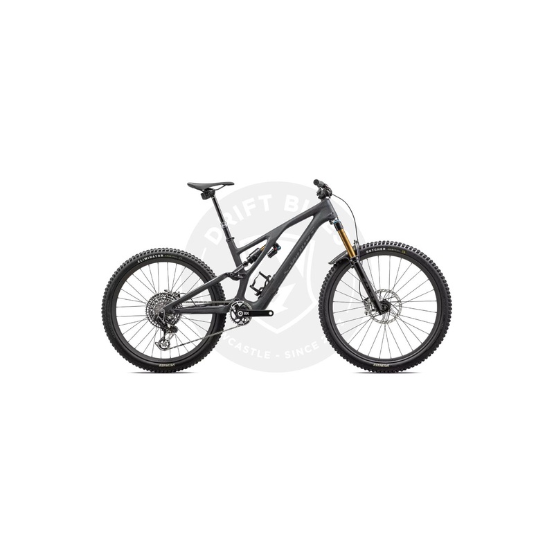 Specialized 2024 S-WORKS Stumpjumper Evo SATIN SMOKE/COOL GREY/ELECTRIC GREEN/GLOSS SMOKE LIQUID METAL S2