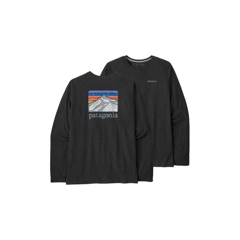 Patagonia Mens Long Sleeve Line Logo Ridge RESPONSIBILI-TEE BIRCH WHITE LARGE