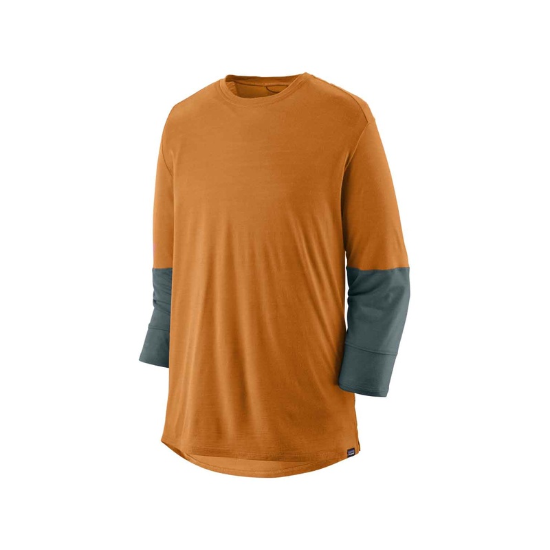 Patagonia Mens Merino 3/4 Sleeve Bike Jersey GOLDEN CARAMEL LARGE