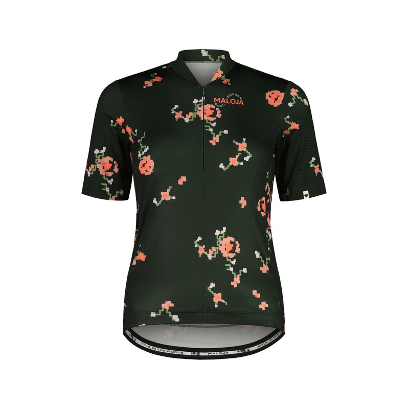 Maloja HOCHEISERM. Women’s 1/2 Zip Cycle Jersey DEEP FOREST MEDIUM
