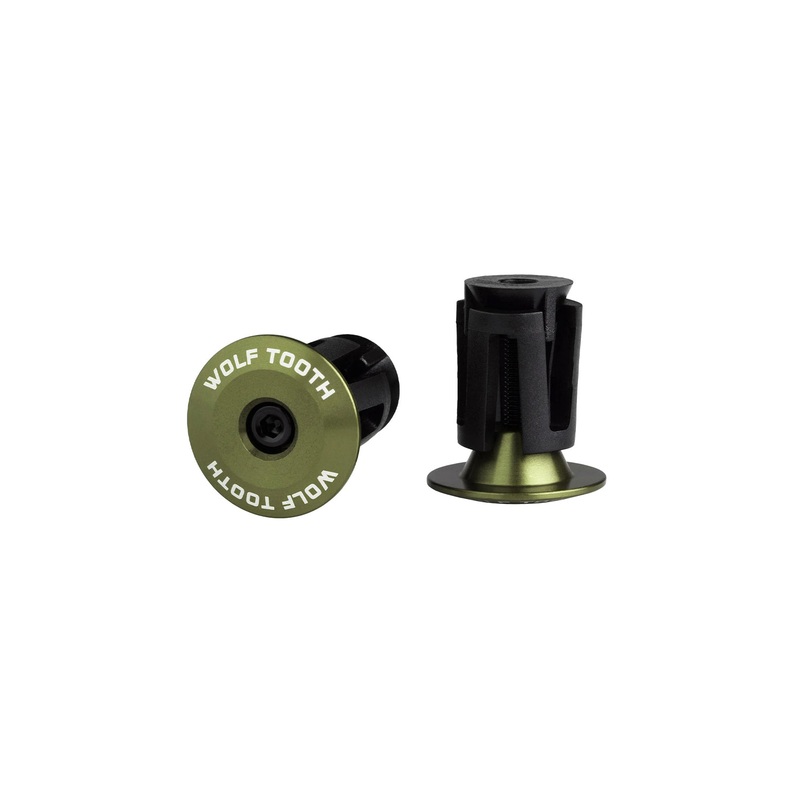 Wolf Tooth Alloy Bar End Plugs OLIVE