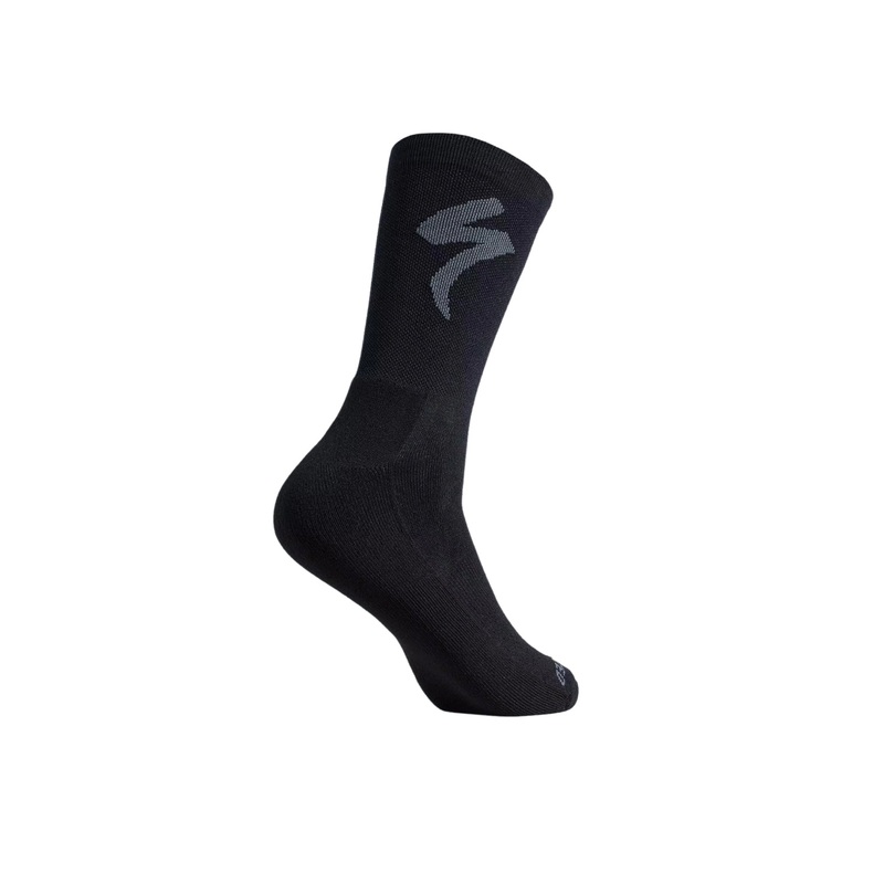 Specialized 2023 Primaloft Lightweight Tall Logo Sock BLACK SMALL