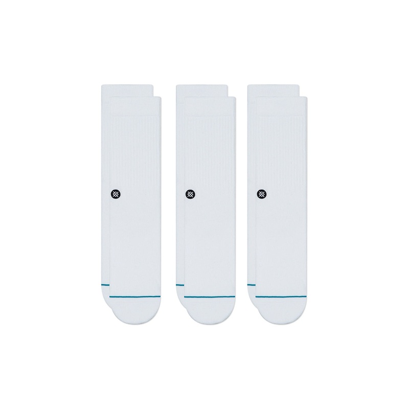 Stance Icon Socks – 3 Pack WHITE MEDIUM