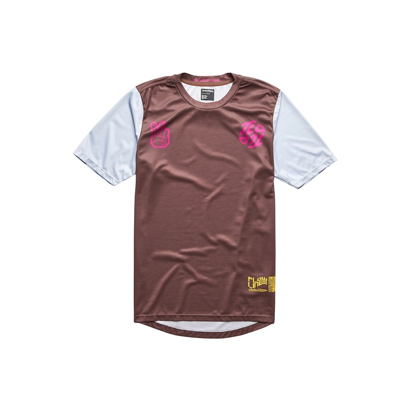 Troy Lee Designs 2024 Flowline Short Sleeve Flipped Jersey CHOCOLATE SMALL