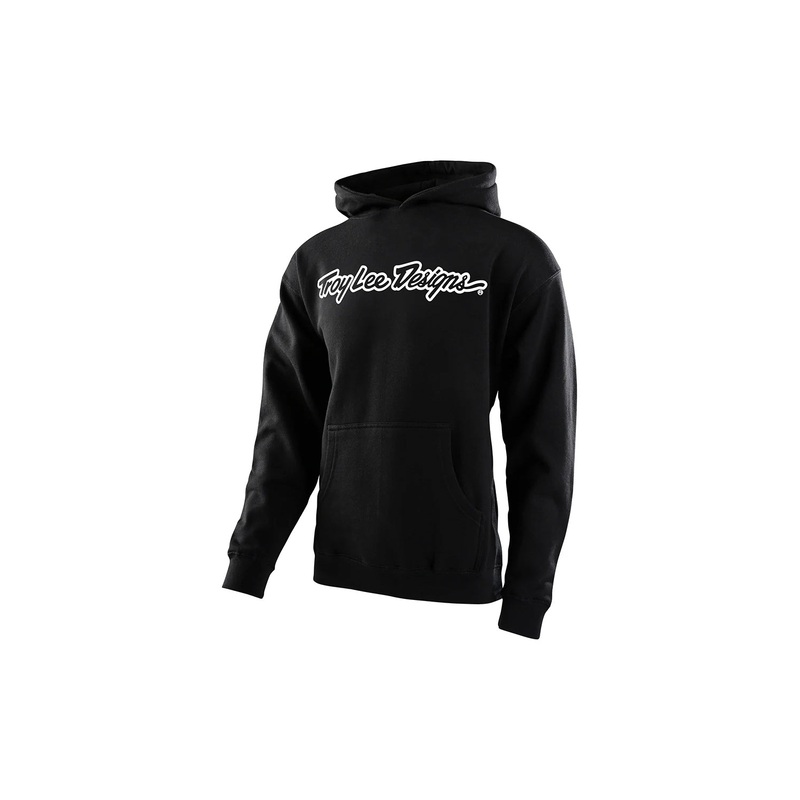 Troy Lee Designs 2024 Signature Youth Hoodie BLACK/WHITE Y-SMALL