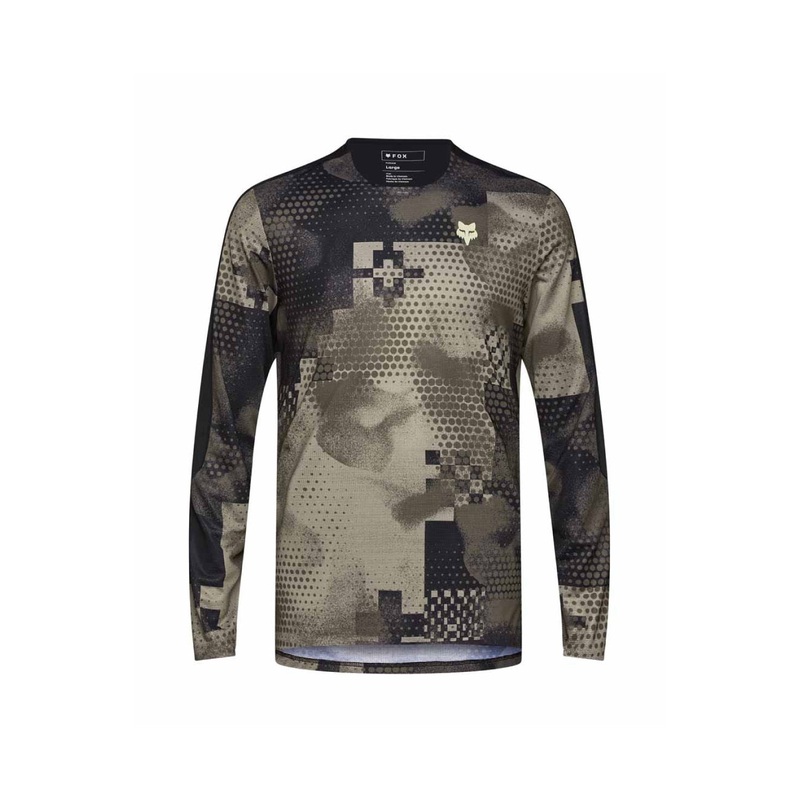 FOX RACING 2025 Flexair Ascent Long Sleeve MTB Jersey PULSE SAND MEDIUM