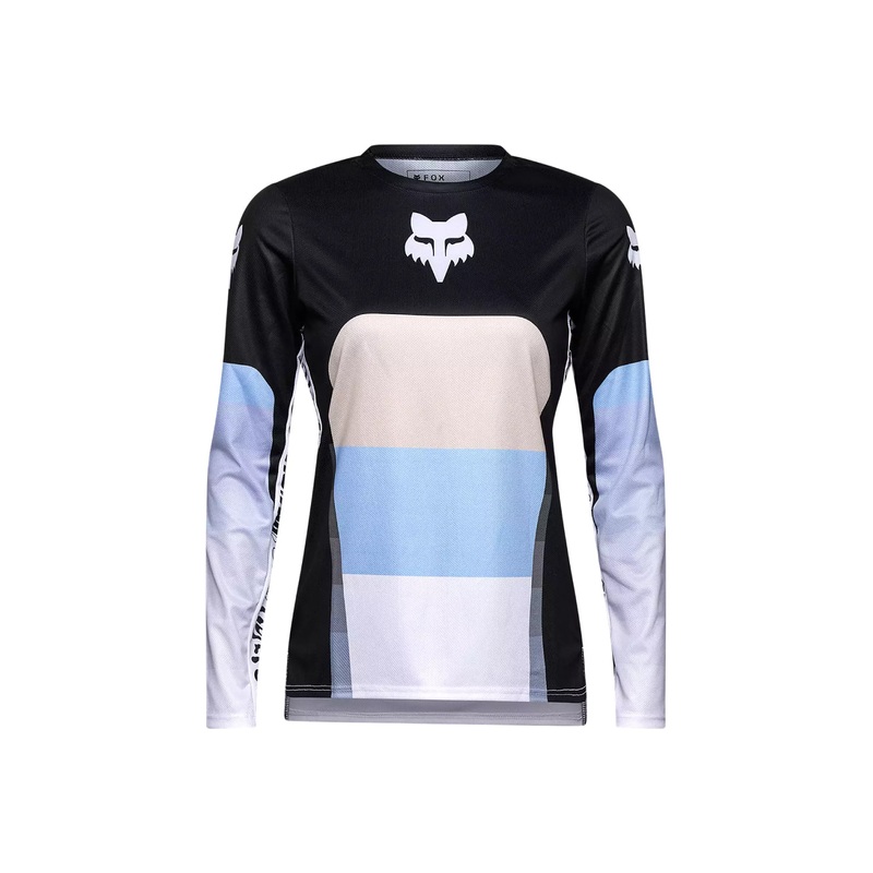 FOX RACING 2025 Womens Ranger Long Sleeve Grid MTB Jersey BLACK X-SMALL