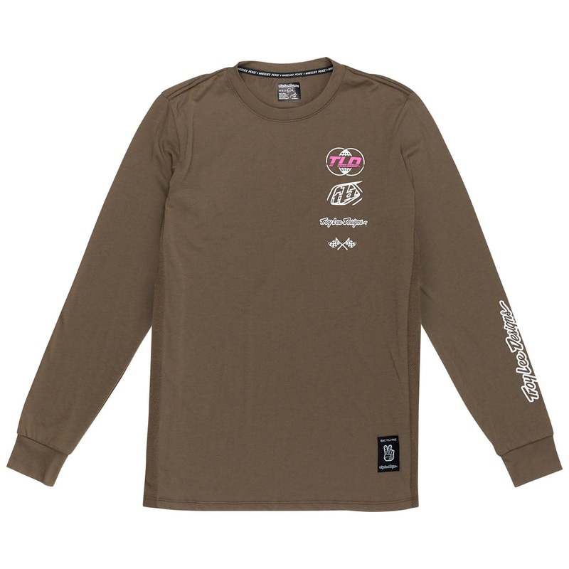 TROY LEE DESIGNS 2025 SKYLINE L/S RIDE TEE WORLDWIDE CAPER SMALL