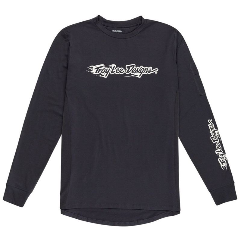 TROY LEE DESIGNS 2025 YOUTH RUCKUS L/S RIDE TEE BURN OUT CARBON Y-XSMALL