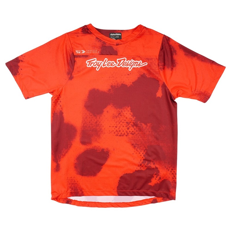 TROY LEE DESIGNS 2025 YOUTH SKYLINE S/S JERSEY FLARED FIERY RED Y-XSMALL