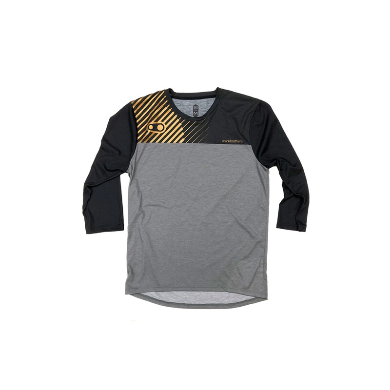 Crank Brothers X 100% Airmatic 3/4 MTB Bike Jersey BLACK/GOLD LARGE