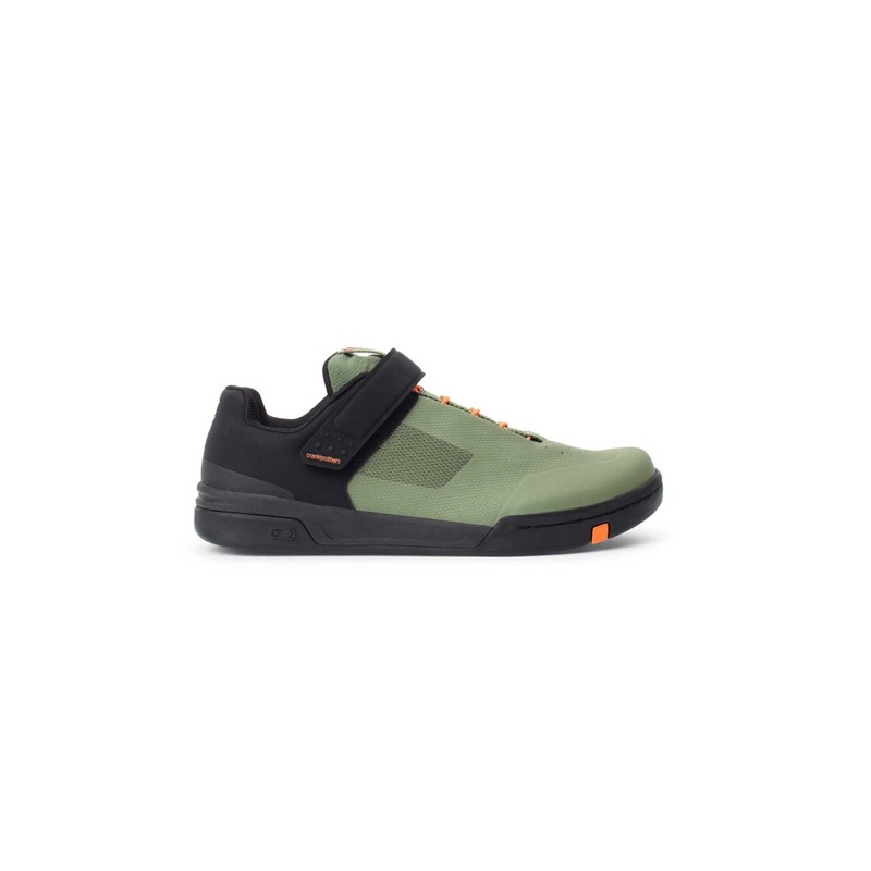Crankbrothers Stamp Speedlace Flat MTB Shoe GREEN / ORANGE US7