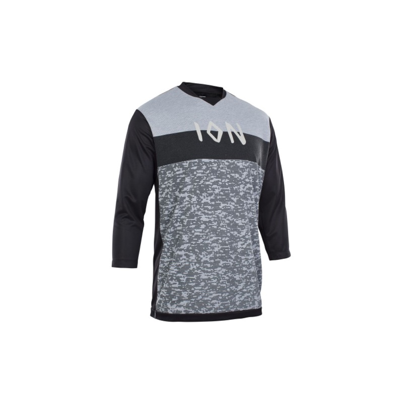 ION Mens Scrub AMP 3/4 MTB Jersey BLACK SMALL