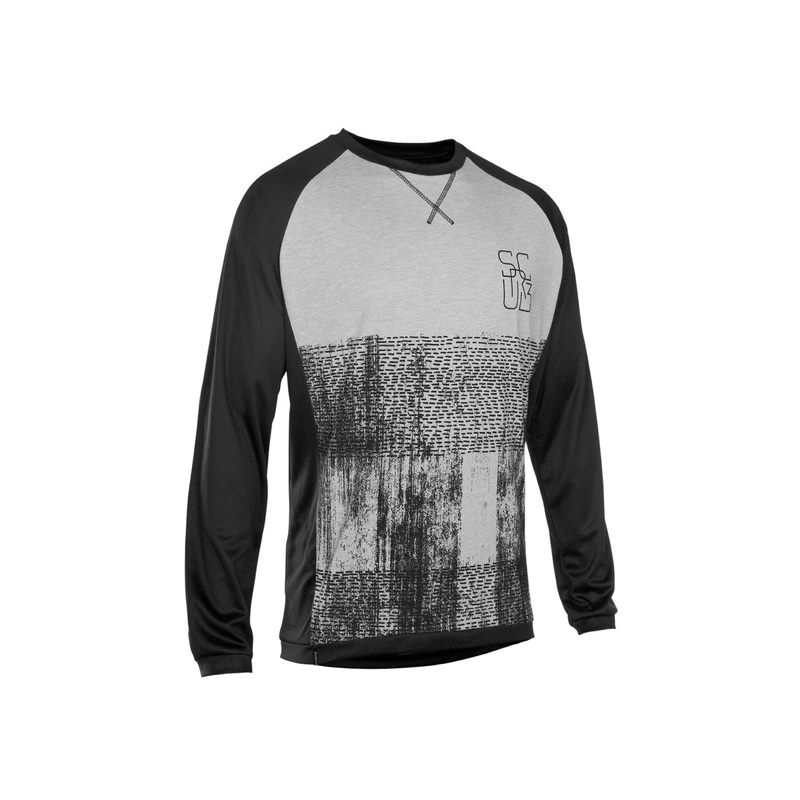 ION Mens Scrub AMP Long Sleeve MTB Jersey BLACK SMALL