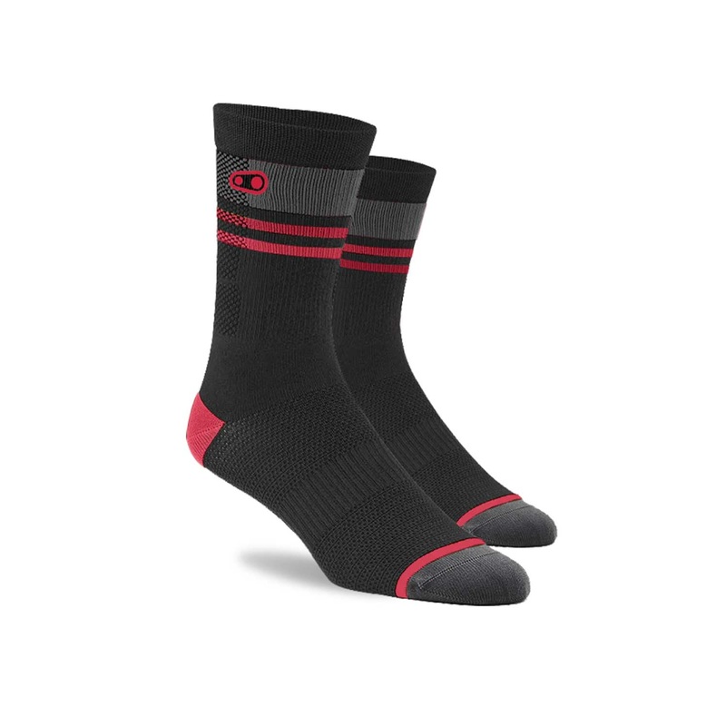 Crank Brothers Icon MTB Socks BLACK/RED/GREY LARGE/X-LARGE