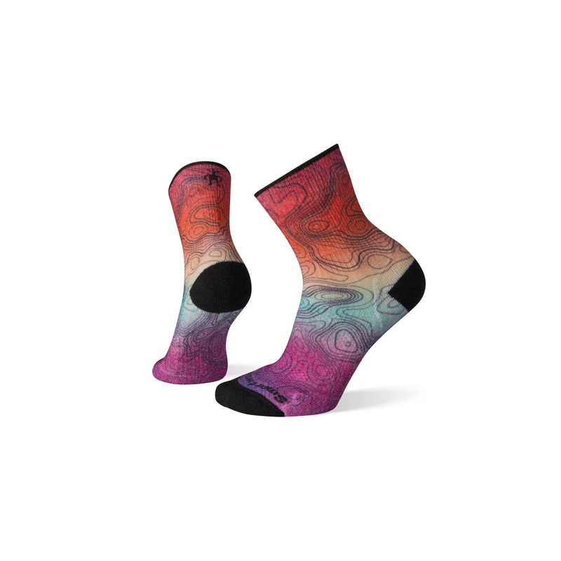 Smartwool Women’s PhD Outdoor Light Print Mid Crew Hiking Socks HABANERO MEDIUM