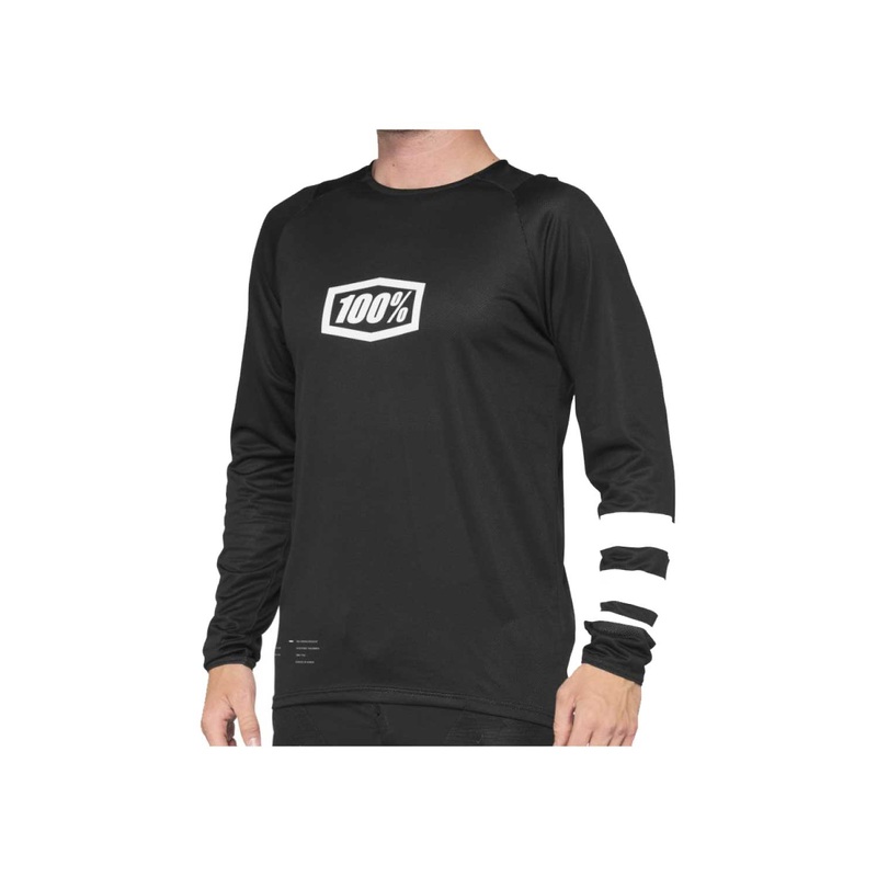 100% 2022 Youth R-Core Long Sleeve Jersey BLACK/WHITE SMALL