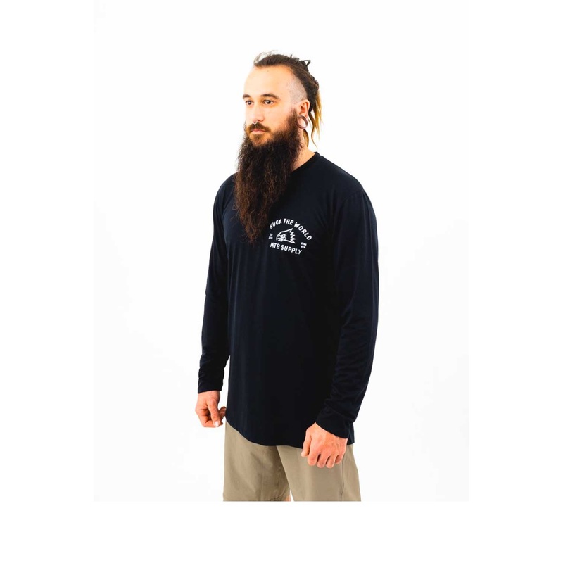 HUCK THE WORLD GONG MTB DR LS TEE BLACK SMALL