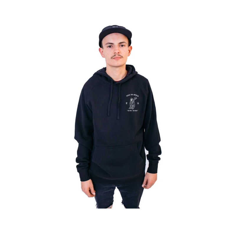 HUCK THE WORLD NO DIG REAPER HOODIE BLACK SMALL