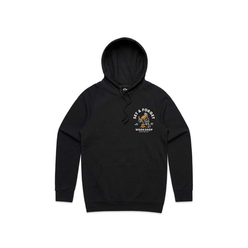 HUCK THE WORLD SET & FORGET HOODIE BLACK SMALL
