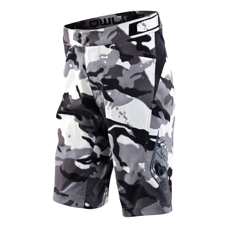 Troy Lee Designs 2024 Youth Flowline Mountain Bike Shorts Shell SPRAY CAMO WHITE Y-22