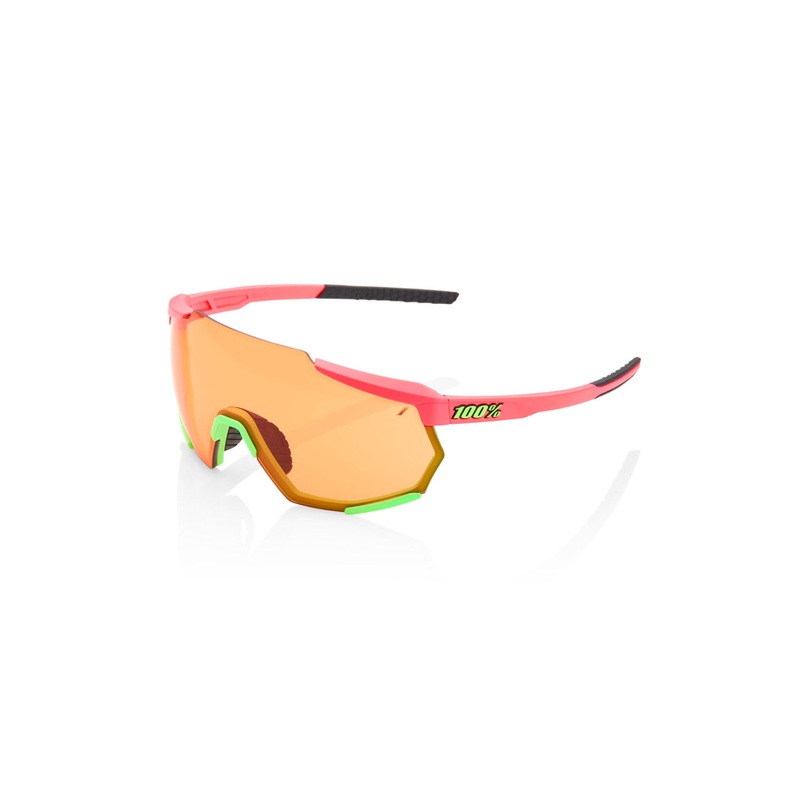 100% Racetrap Sunglasses TACT STONE GREY HiPER LENS CORAL