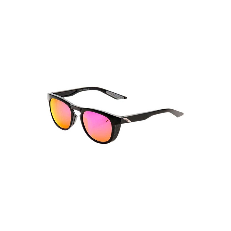 100% Slent Sunglasses Multilayer POLISHED BLACK PURPLE MIRROR LENS
