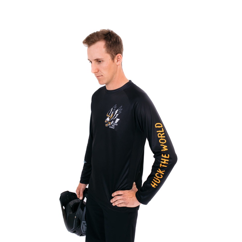 Huck The World Flash Eagle MTB Jersey SMALL BLACK
