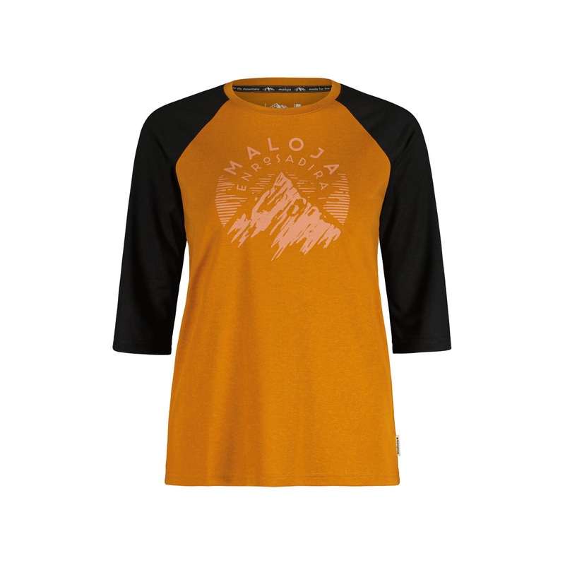 MALOJA WOMENS HIMBEEREM 3/4 JERSEY HONEY MULTI MEDIUM