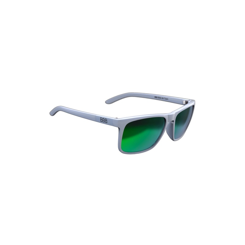 BBB Street Polarized Matt White/Green Sunglasses
