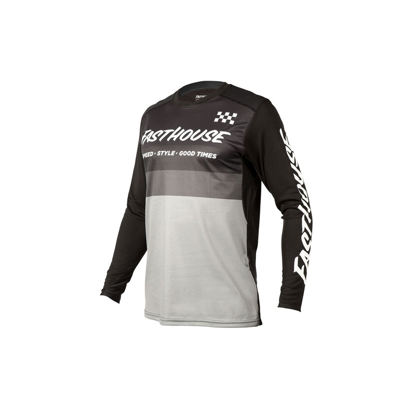 Fasthouse Youth Alloy Kilo Long Sleeve Jersey BLACK/GREY SMALL