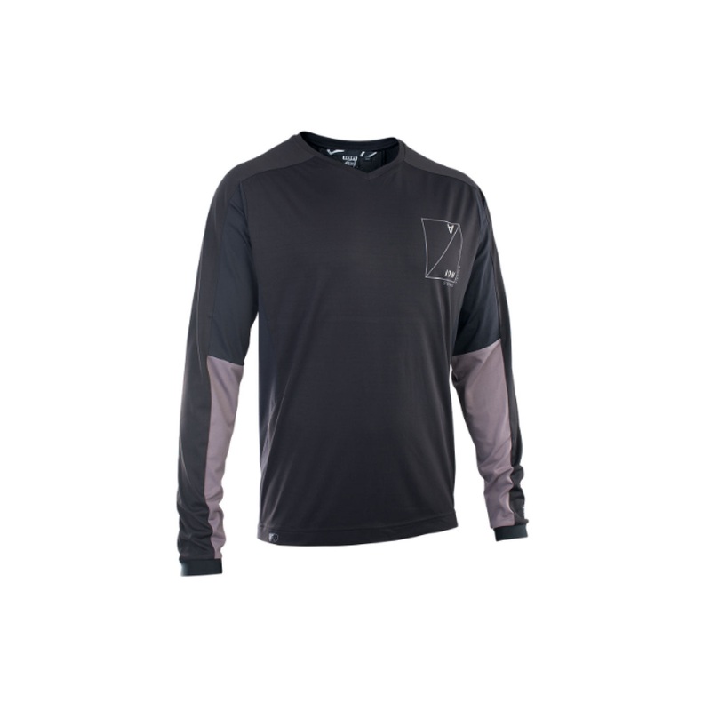 ION Men’s 2023 Traze AMP AFT Long Sleeve MTB Jersey BLACK SMALL